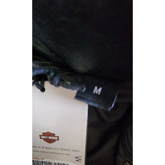 Harley Davidson Jacket Womens Medium Black Leather Zippers Pockets Studded New - Picture 5 of 16